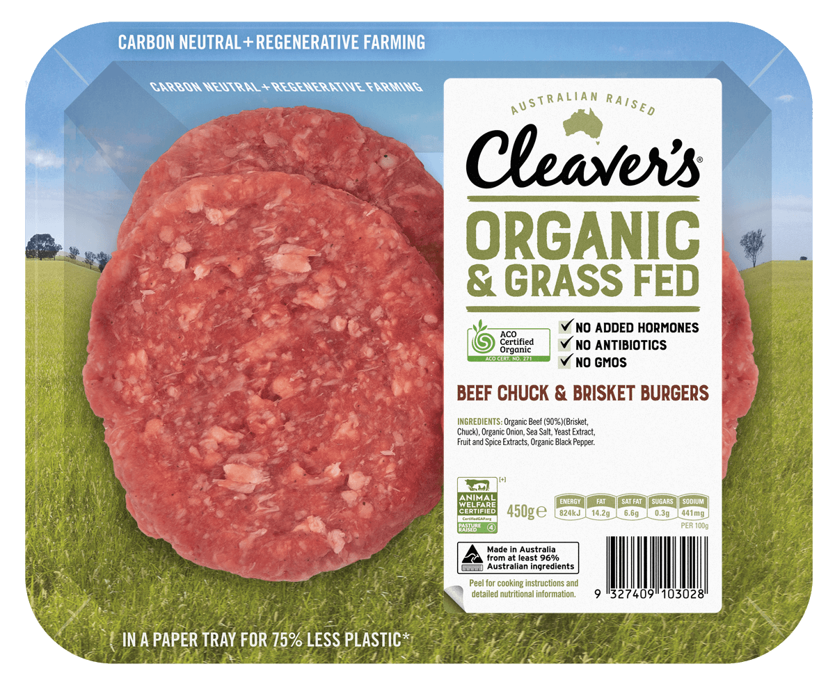 Organic Beef Chuck & Brisket Burger Cleaver's Organic